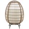 Manhattan Comfort Spezia Freestanding Steel and Rattan Outdoor Egg Chair with Cushions in Cream OD-HC002-CR - alternate 8